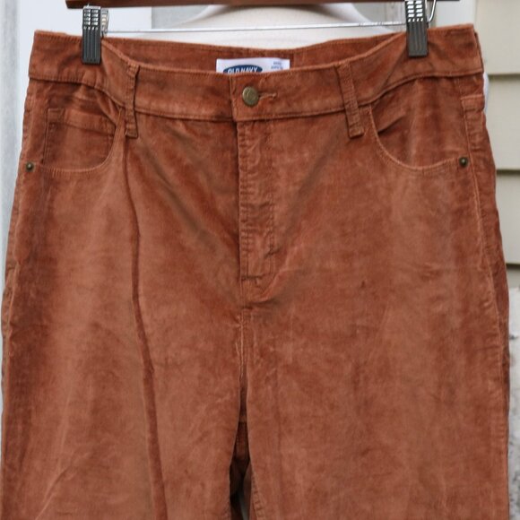 Old Navy Caramel Stretch Velvet Rock Star Super Skinny High Rise Pants Sz 14 - Picture 2 of 5